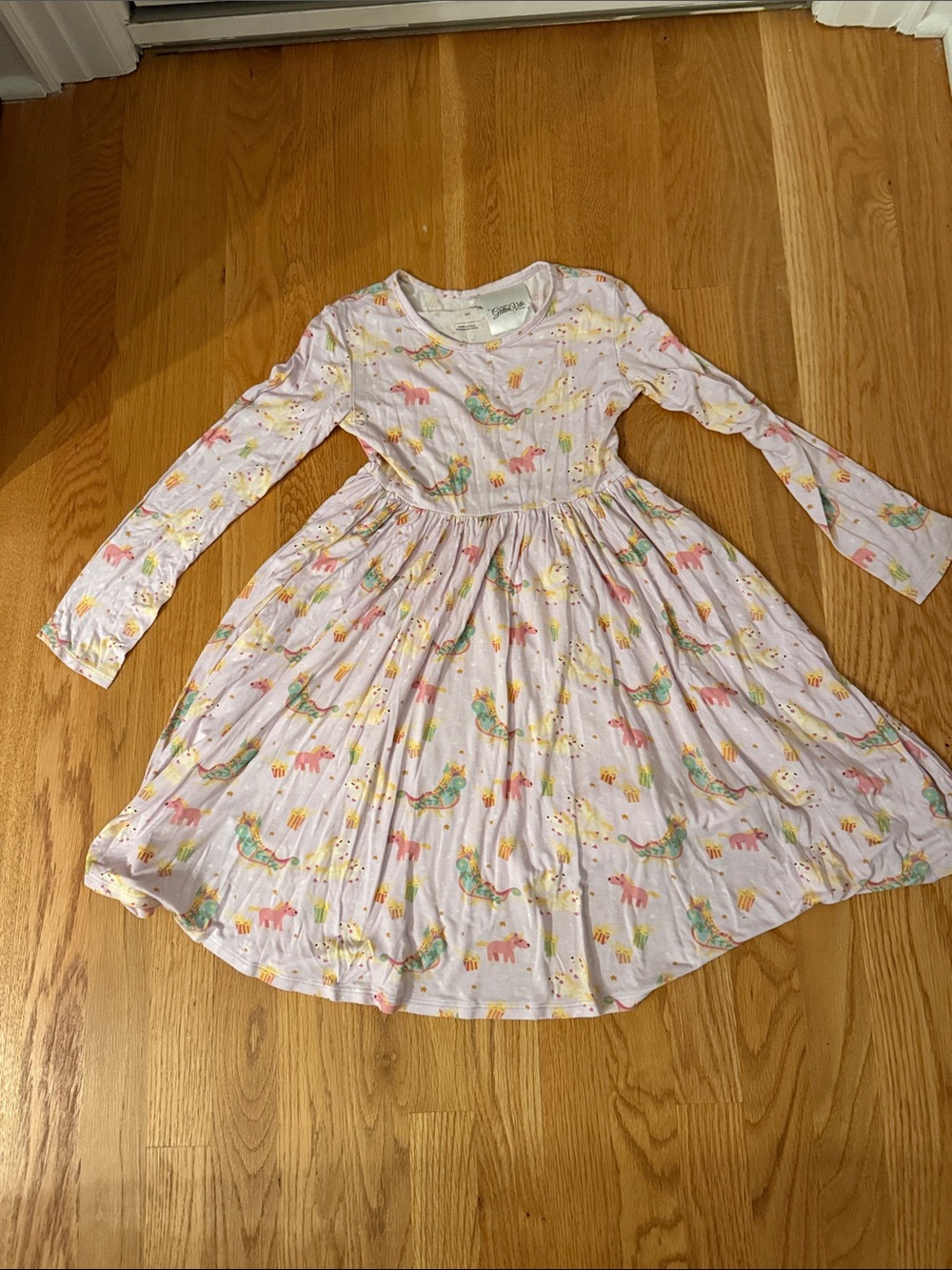 Posh Peanut Pastel Pink Unicorn & Animal Twirl Dress